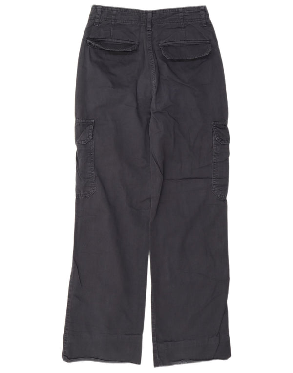 Zara Pantalon cargo taille haute coupe ample pour femme EU 32 2XS W22 L28 Bleu marine