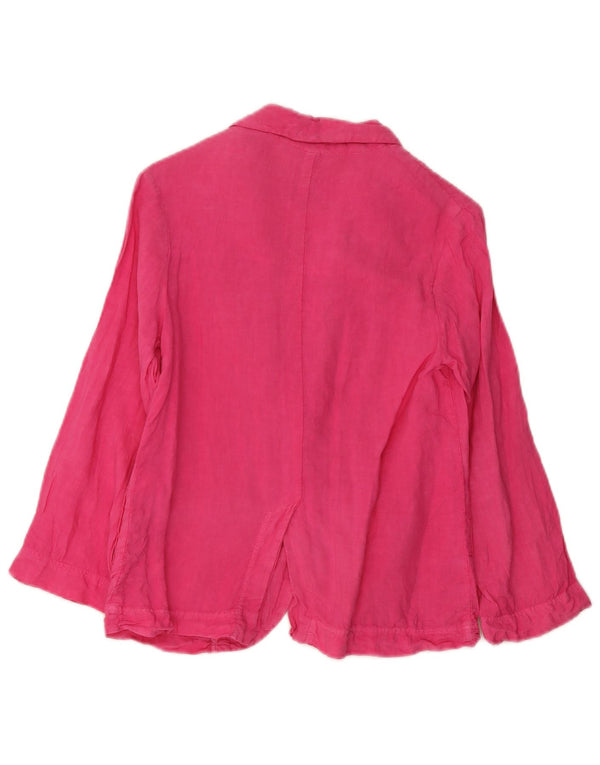 Zara Veste Blazer 2 Boutons Fille 9-10 Ans Lin Rose