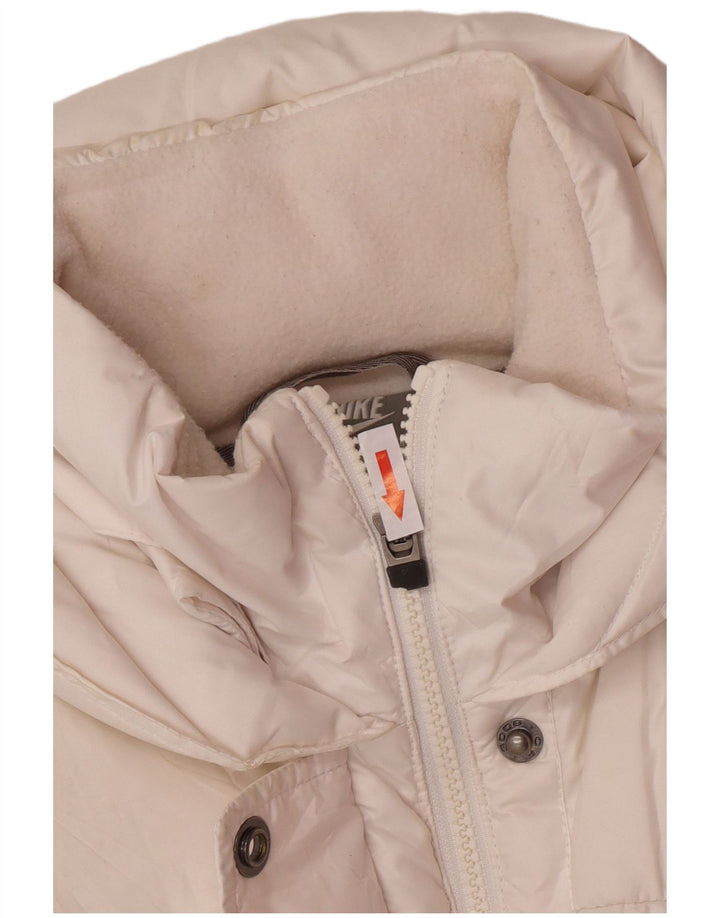 Nike Gilet rembourré à capuche pour femme UK 12/14 Polyester blanc moyen