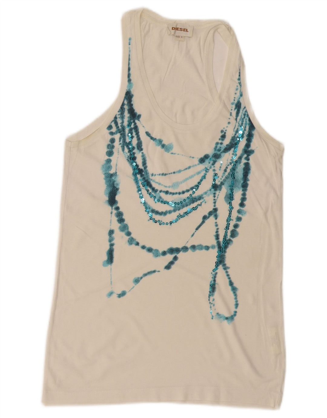 Diesel Débardeur Femme UK 10 Petit Coton Blanc