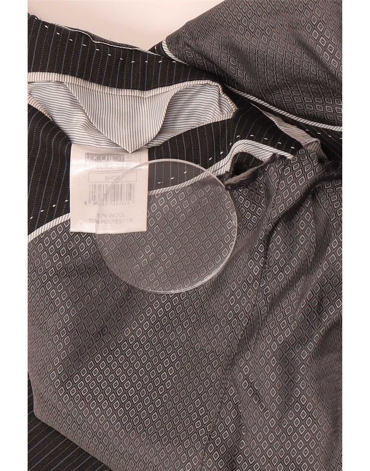 Pierre Cardin Veste Blazer 2 Boutons Homme UK 40 Grande Laine Rayée Bleue