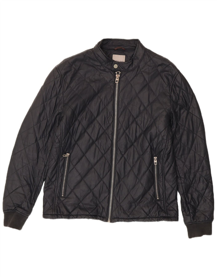 Zara Veste matelassée pour homme UK 42 XL Noir Polyester
