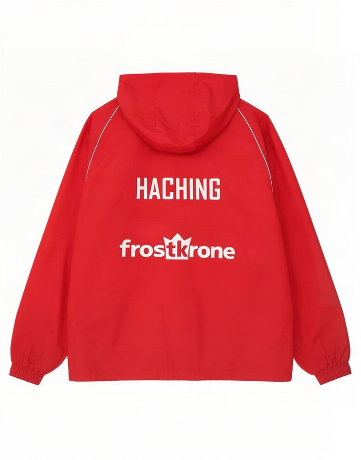 Adidas Veste de survêtement à capuche graphique pour homme en nylon rouge moyen