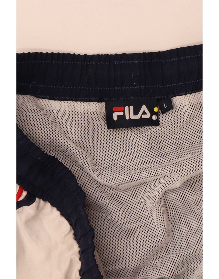 Fila Short de Bain Homme Large Bleu Marine Colorblock Polyester