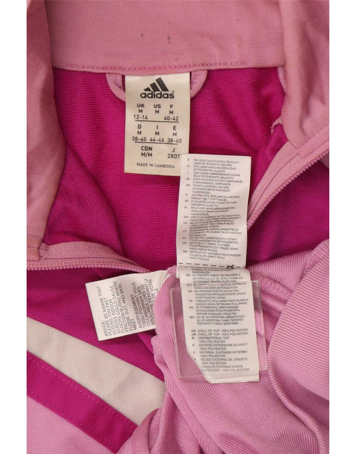 Adidas Veste de survêtement pour femme UK 12/14 Rose moyen Colourblock