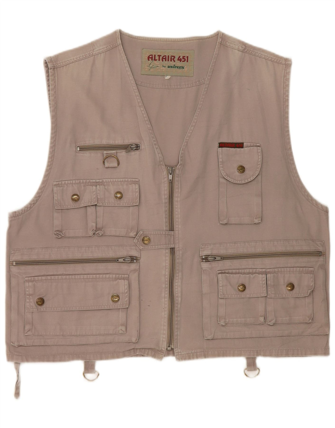 vintage Mens Utility Gilet UK 38 Gris Moyen