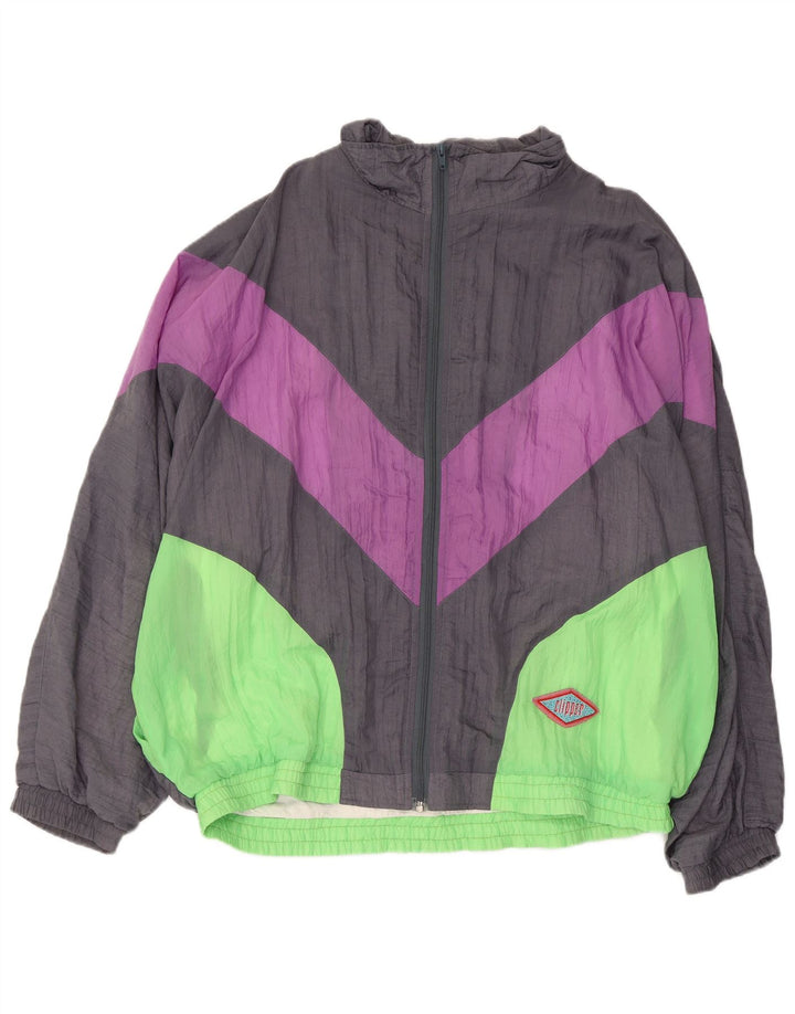 CLIPPER Veste de Survêtement pour Homme UK 46 2XL Gris Colorblock Coton