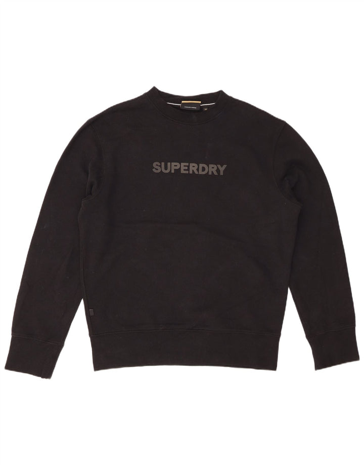 SUPERDRY Sweat-Shirt Graphique Homme Petit Noir Coton