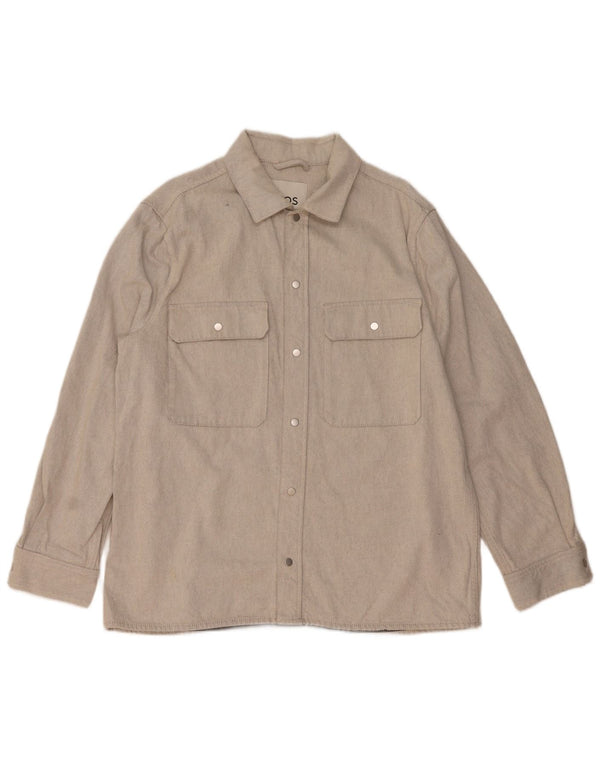 Cos Chemise en flanelle coupe décontractée pour hommes, grand coton beige