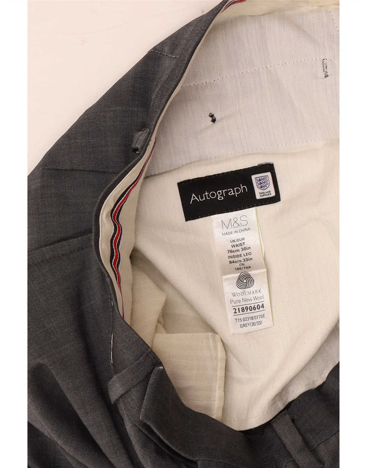 Marks & Spencer Pantalon de costume droit autographe pour homme W30 L33 Gris laine