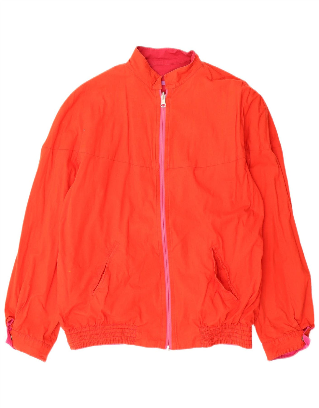 vintage Femme Réversible Bomber Jacket UK 12 Moyen Rose Géométrique