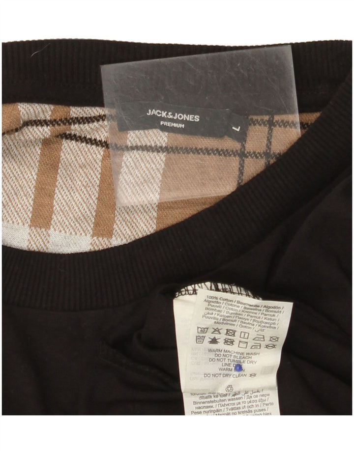 JACK & JONES T-Shirt Homme Haut Large Noir Coton