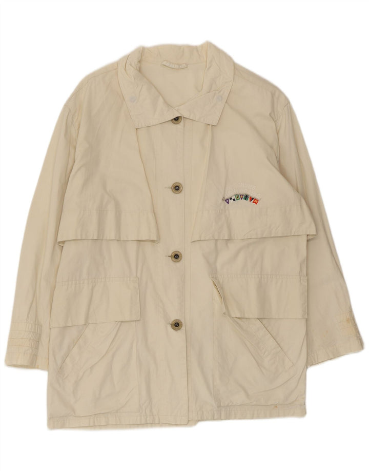 Belfe Trench court femme IT 42 coton blanc cassé moyen