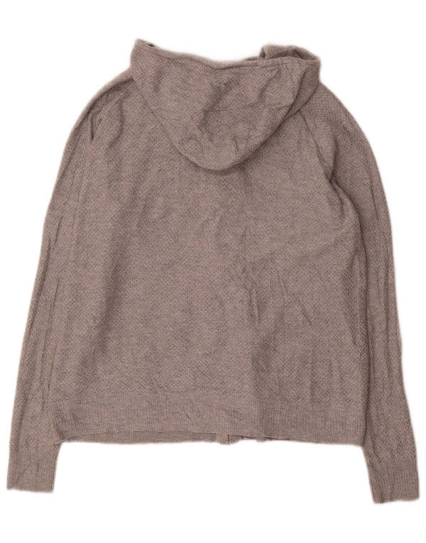 Marks & Spencer Pull cardigan à capuche pour femme UK 10 Small Gris Viscose