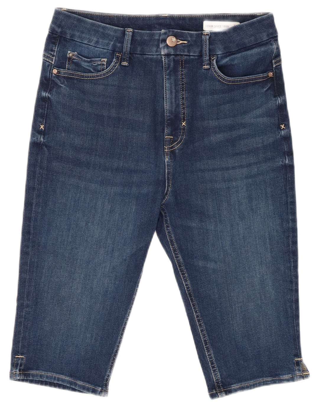 Marks & Spencer Short en jean pour femme UK 12 Medium W32 Bleu Coton
