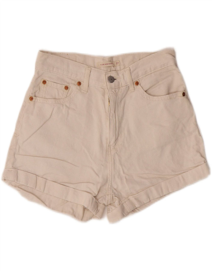 Levi's Short Mom Taille Haute Femme W27 Petit Blanc Cassé Classique