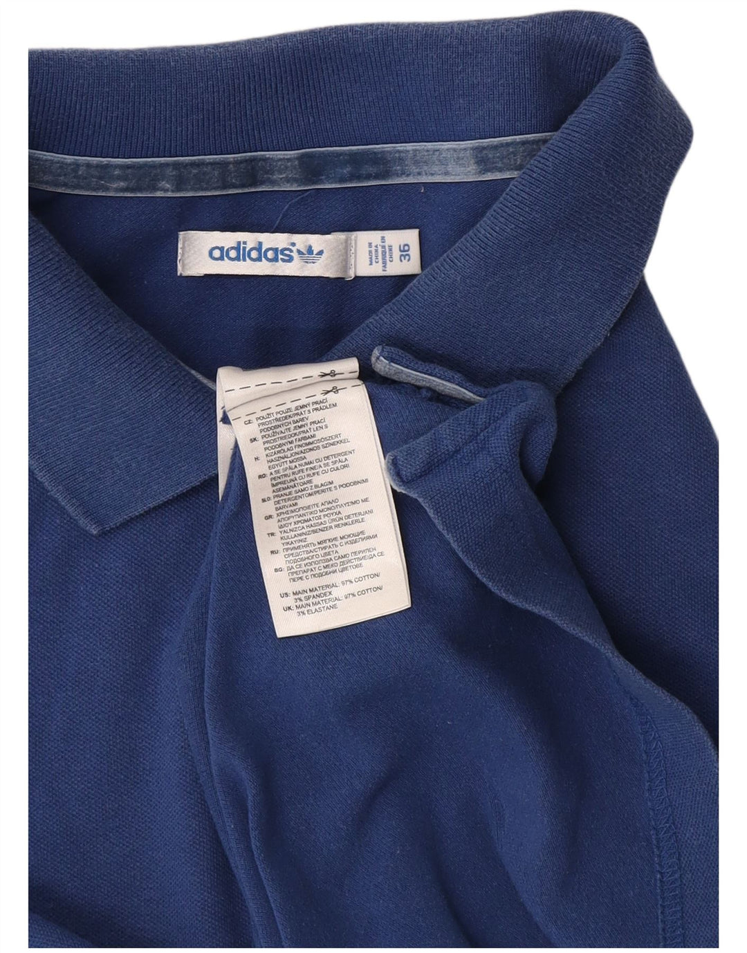 Adidas Polo Femme EU 36 Petit Bleu Marine Coton
