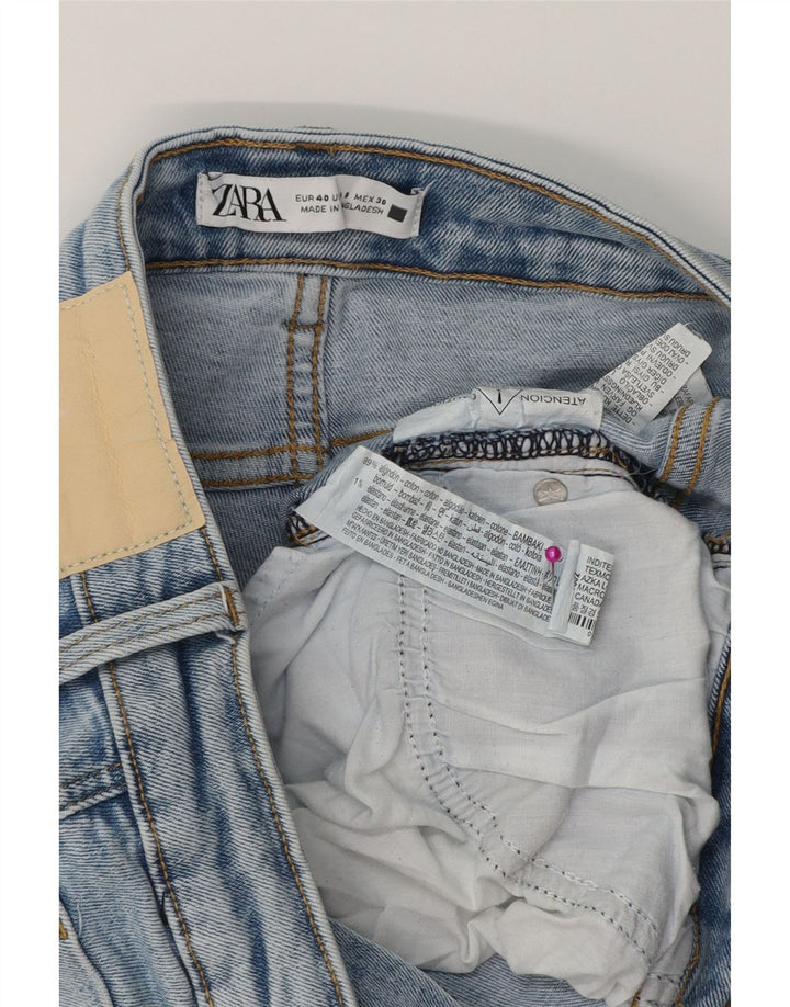 ZARA Femme Crop Bootcut Jeans EU 40 Medium W30 L25 Bleu Coton