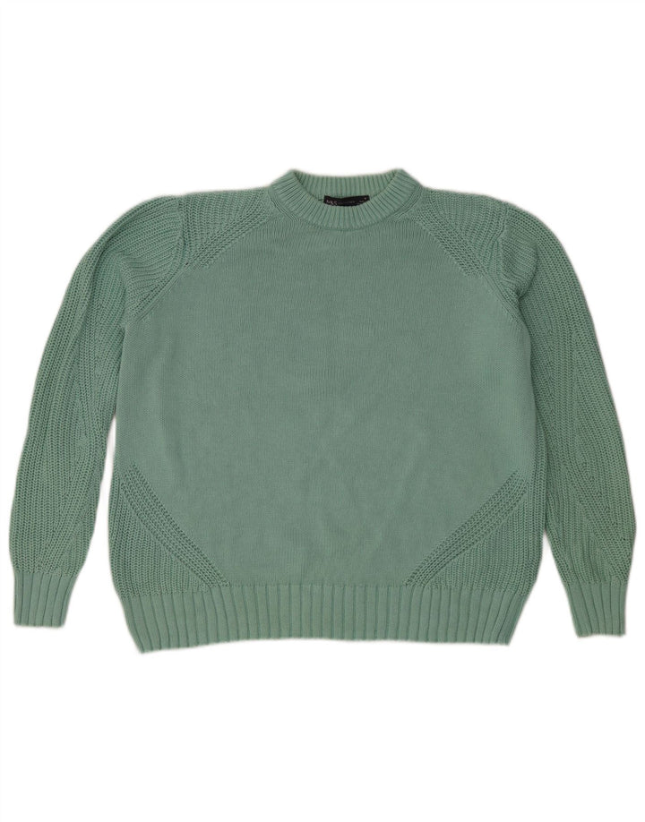 Marks & Spencer Pull col rond homme en coton turquoise moyen