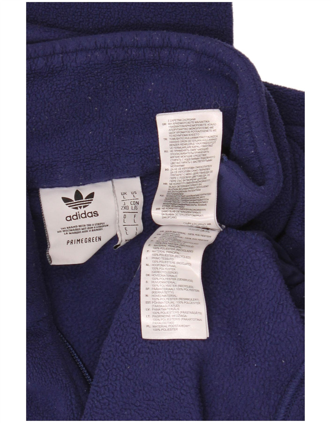 Adidas Pull polaire graphique à col zippé pour homme, grand, bleu marine, polyester