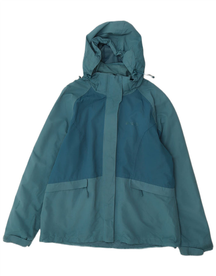 Mountain Warehouse Veste de pluie à capuche pour femme UK 16 Large Bleu Polyester