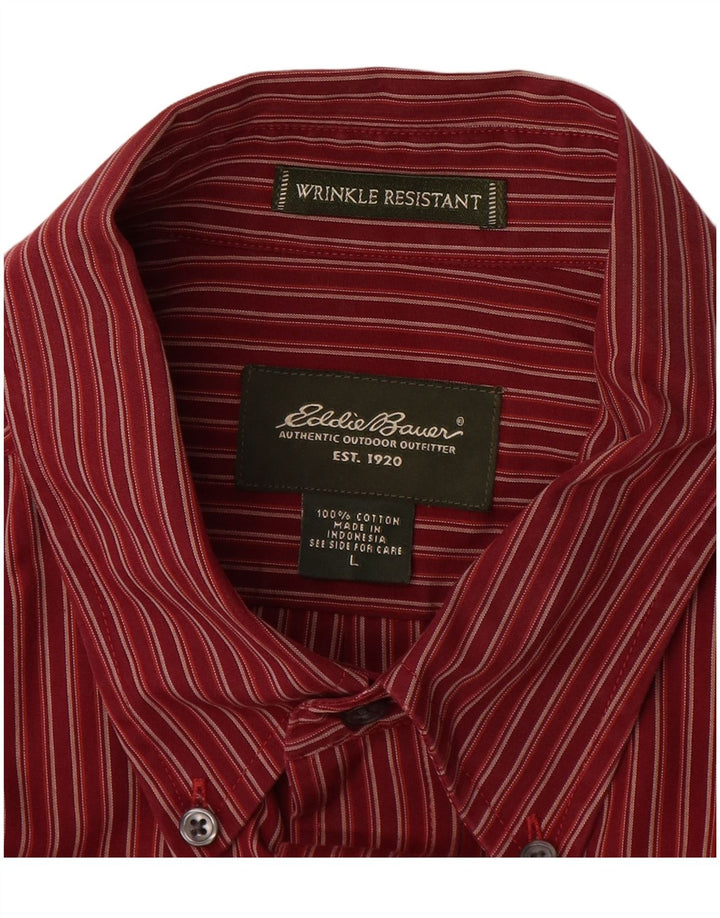 EDDIE BAUER Chemise Homme Grand Coton à Rayures Rouges