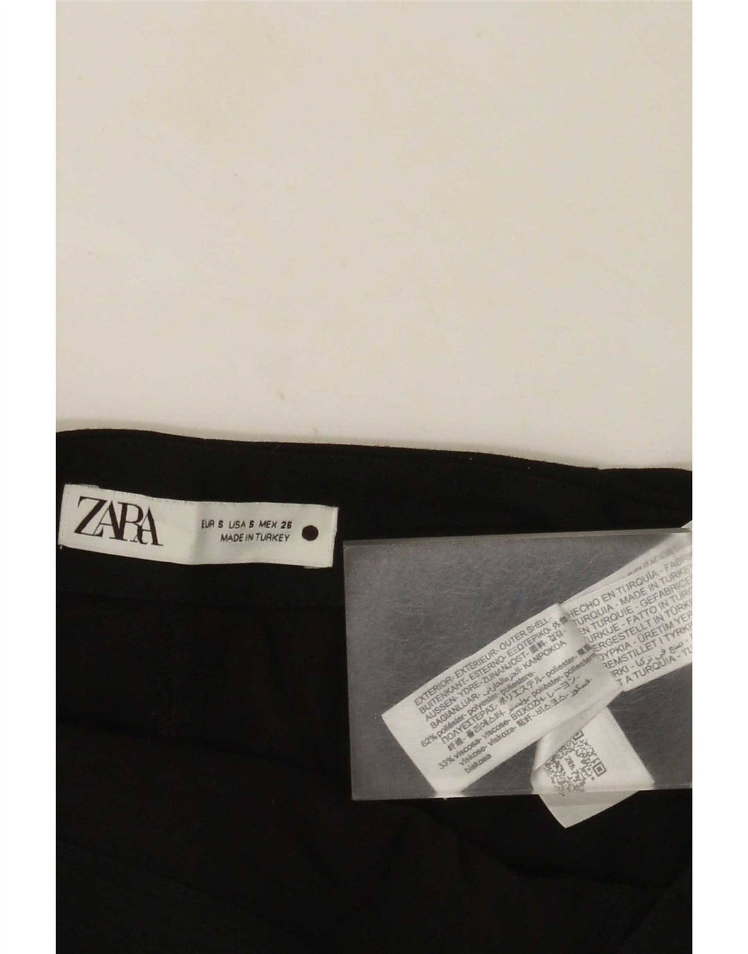 Zara Femme Mini Jupe Petit W26 Noir Polyester