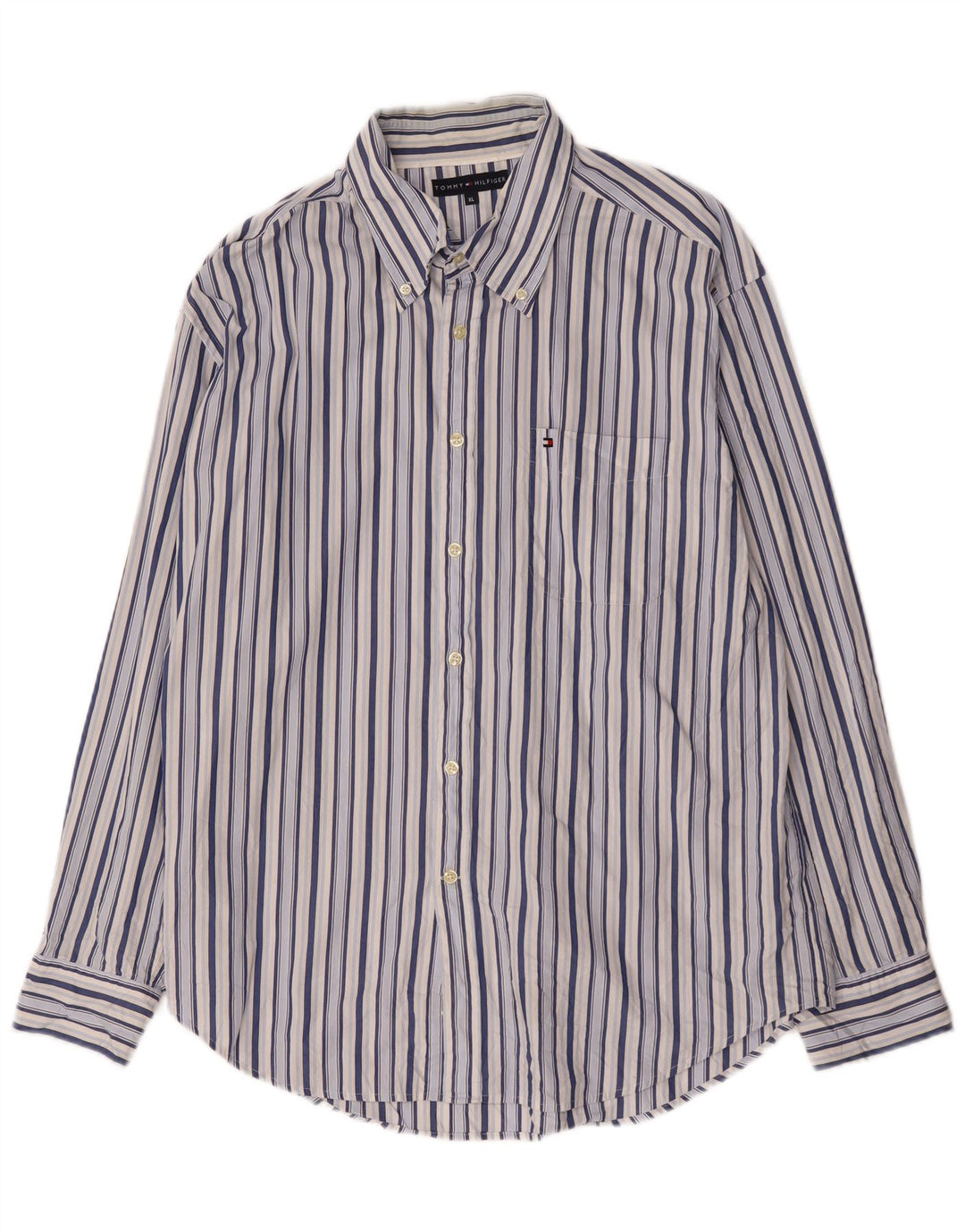 Tommy Hilfiger Chemise Homme XL Bleu Rayé Coton
