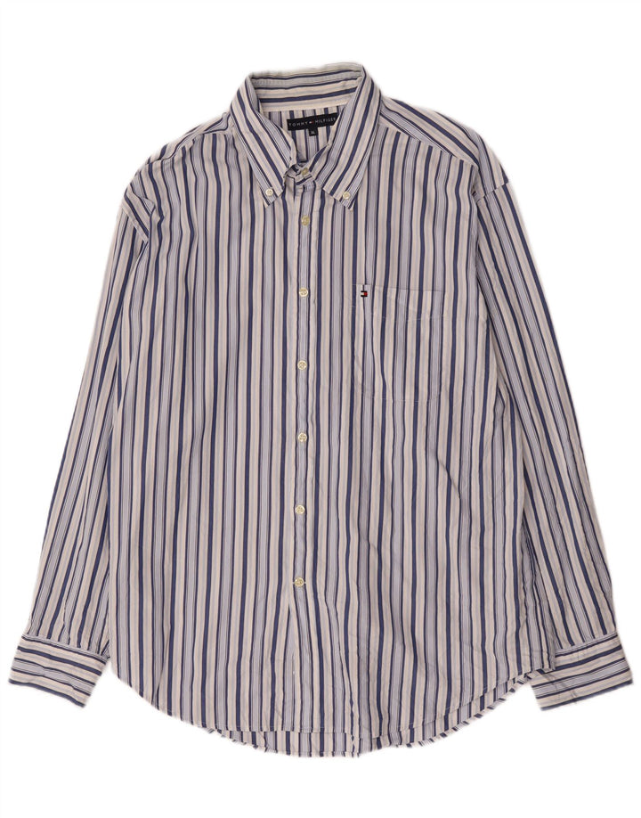 Tommy Hilfiger Chemise Homme XL Bleu Rayé Coton