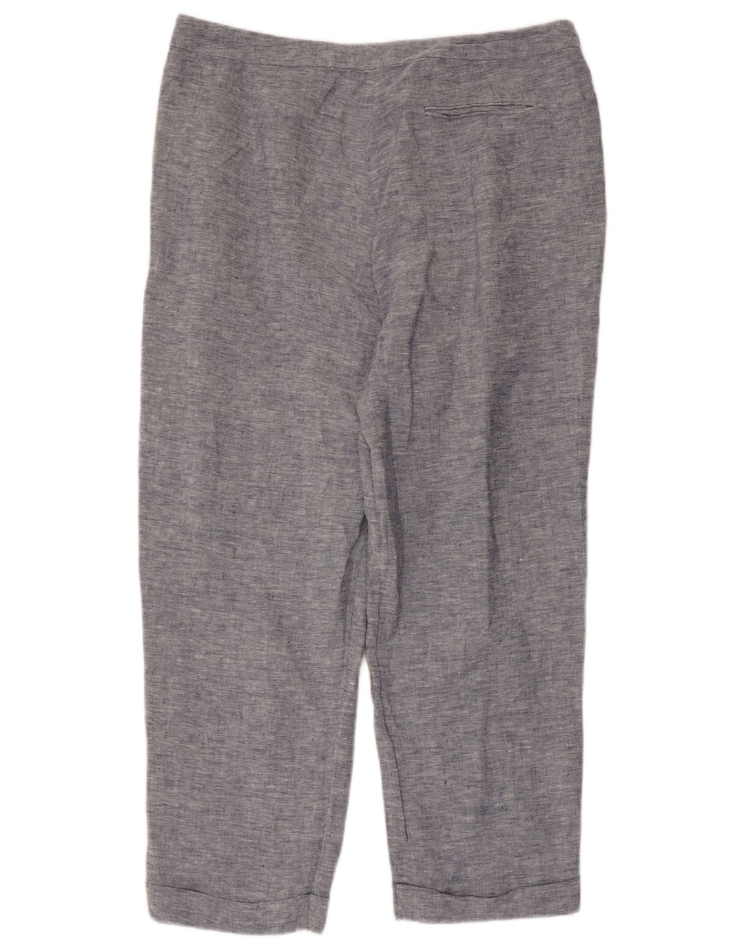 JAEGER Pantalon court droit pour femme UK 16 Large W36 L25 Lin bleu