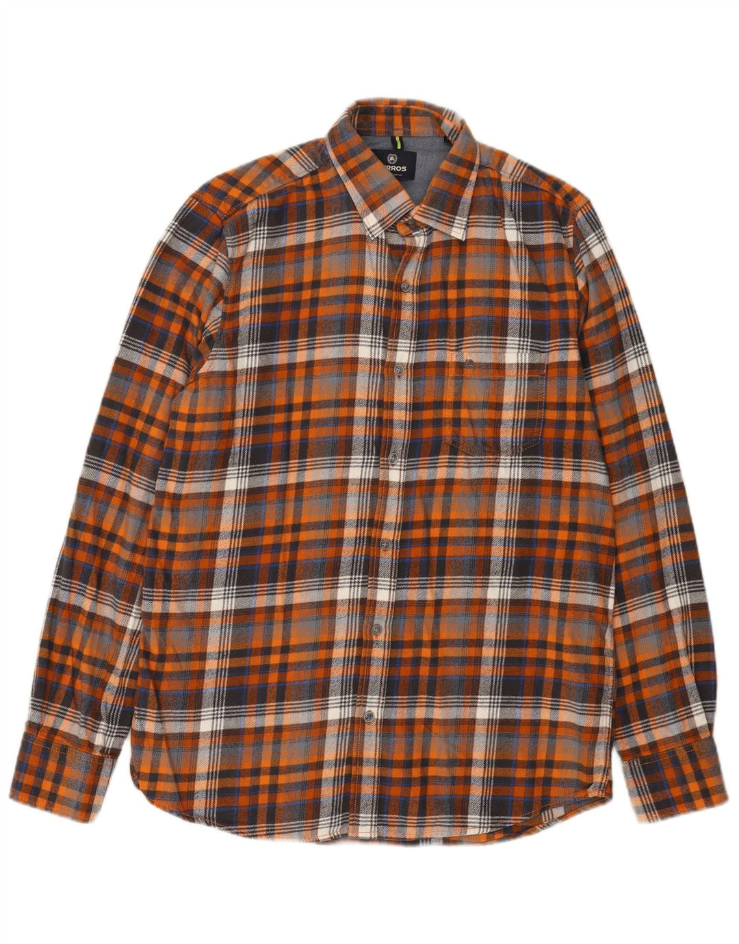 Lerros Chemise Flanelle Homme Orange Moyen Carreaux Coton
