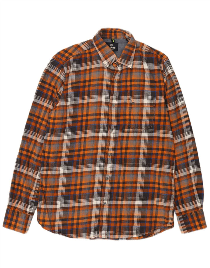 Lerros Chemise Flanelle Homme Orange Moyen Carreaux Coton