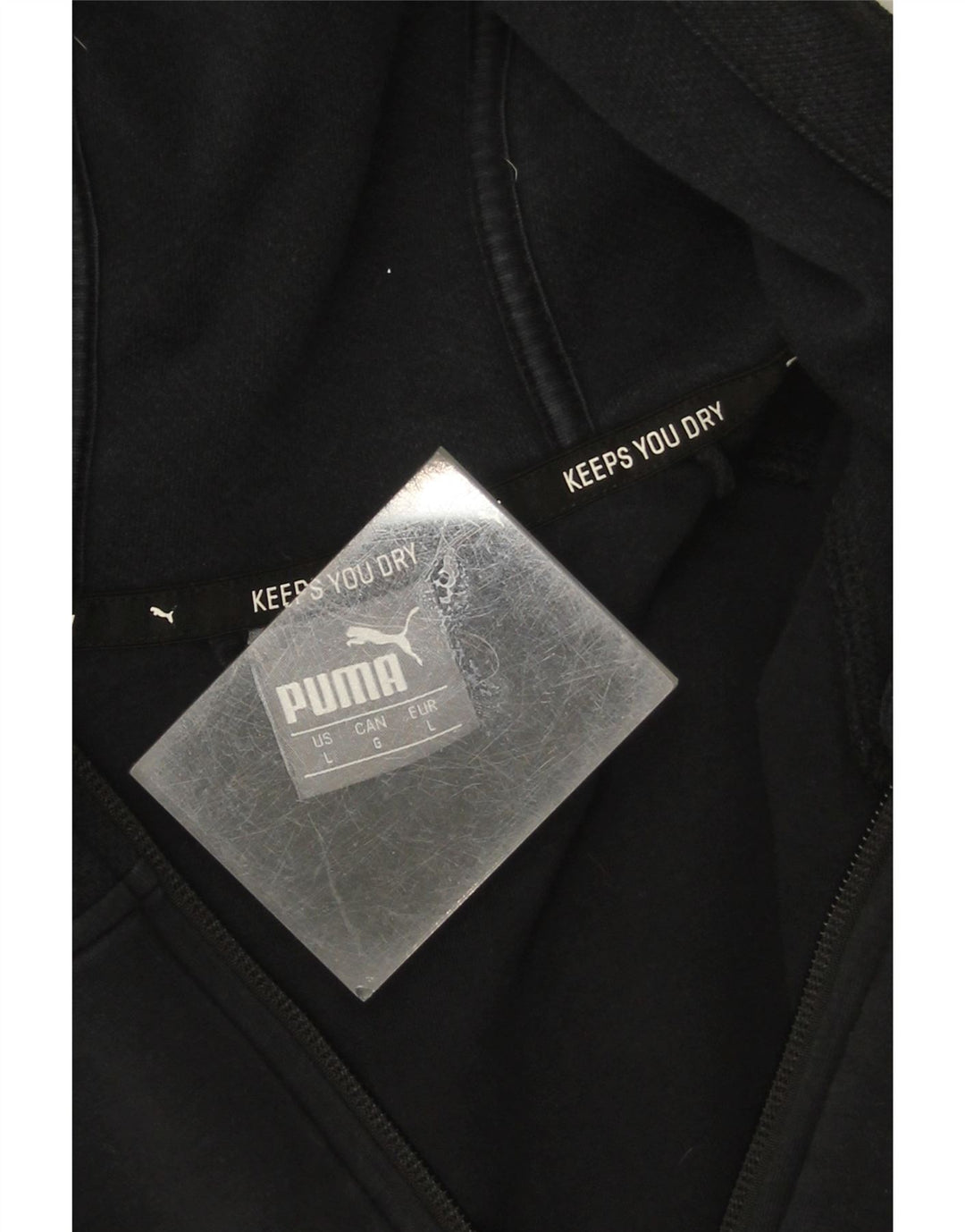 Puma Pull à capuche zippé pour homme Grand coton noir