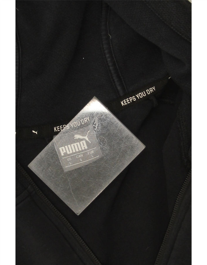 Puma Pull à capuche zippé pour homme Grand coton noir
