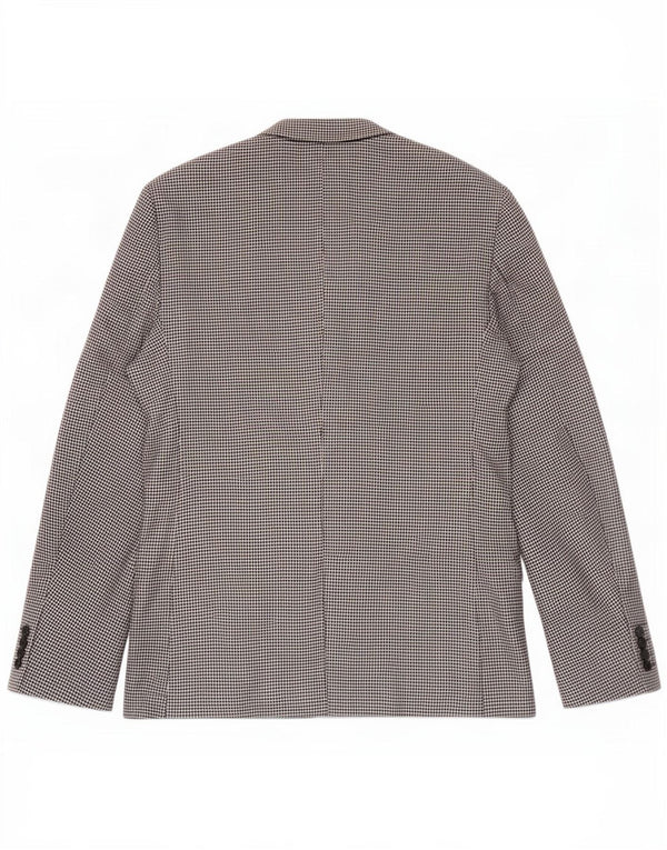 Zara Veste blazer à 2 boutons pour homme EU 52 Large pied-de-poule noir