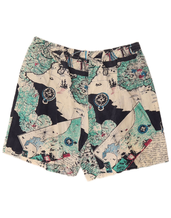 Short de bain vintage à motif abstrait pour homme IT 54 XL en coton multicolore