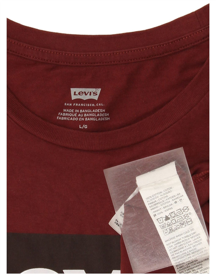 Levi's T-Shirt Graphique Homme Large Bordeaux Coton