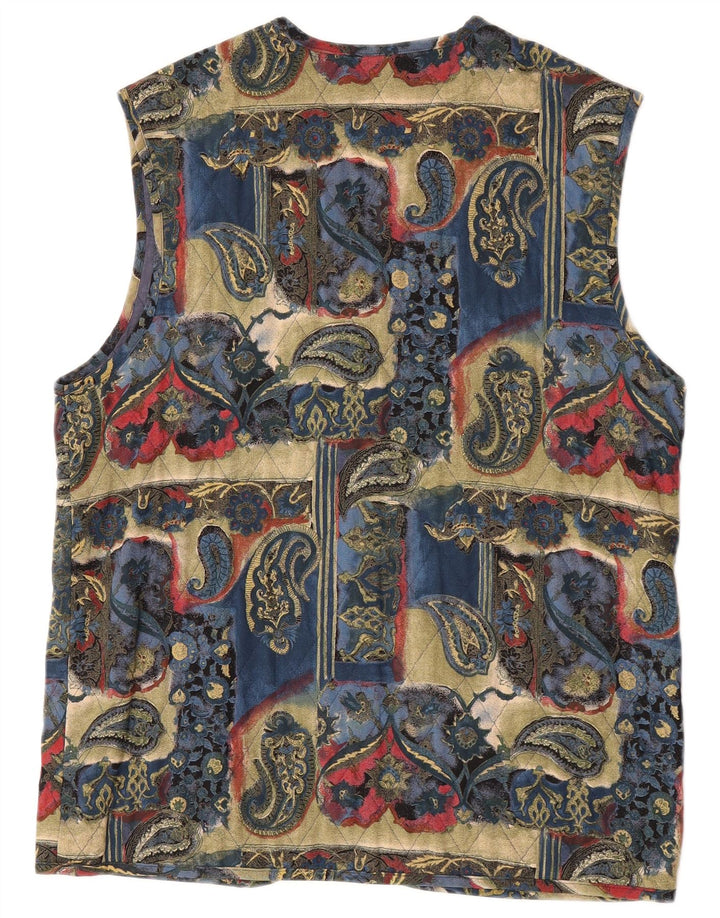 gilet matelassé femme vintage EU 42 Grand Paisley multicolore