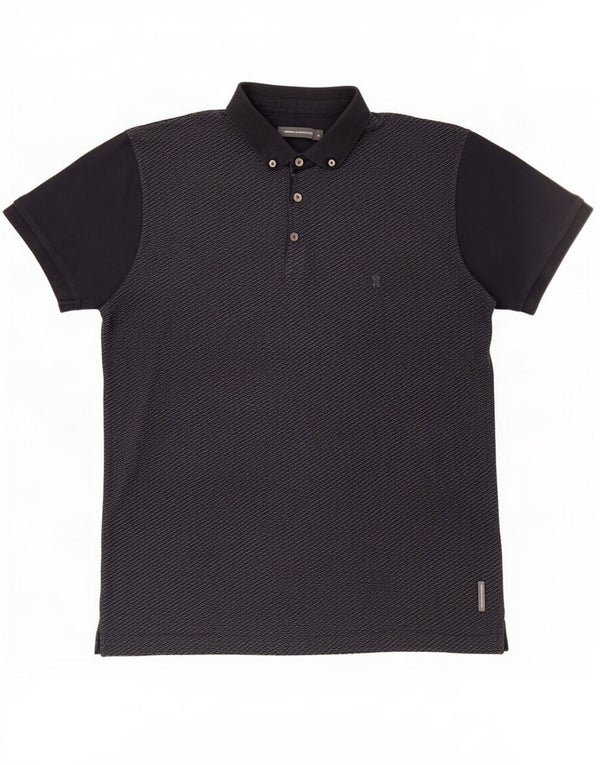 French Connection Polo Homme XL Bleu Marine à Pois Coton