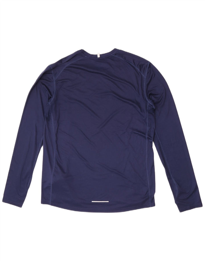 Nike Hommes Dri Fit Haut Manches Longues XL Bleu Marine Polyester