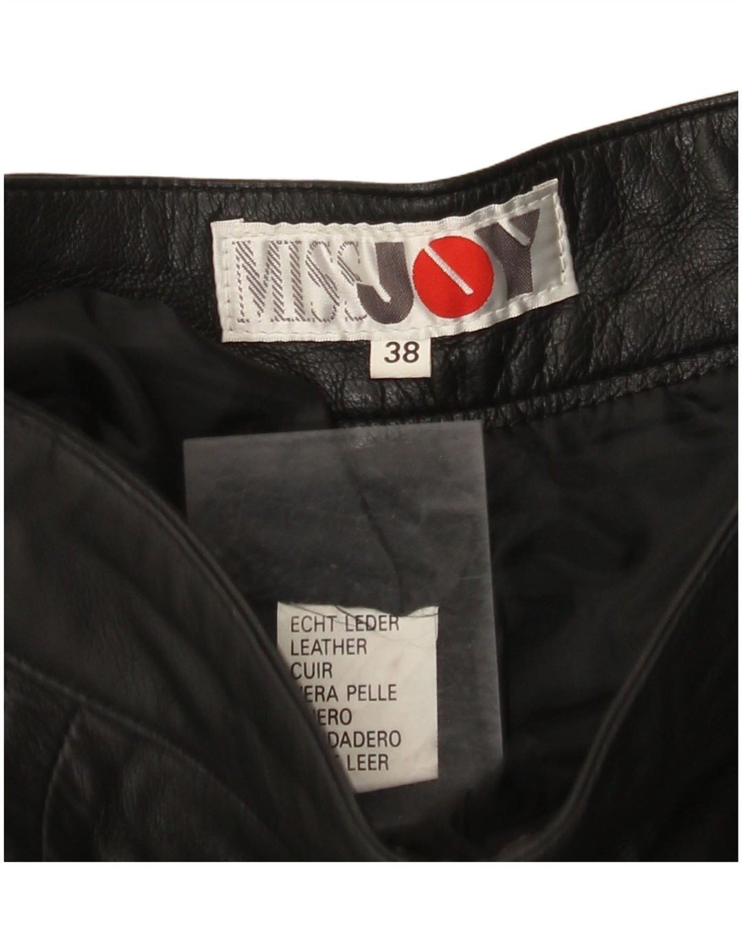 MISS JOY Short en cuir taille haute pour femme EU 38 Medium W25 Cuir noir