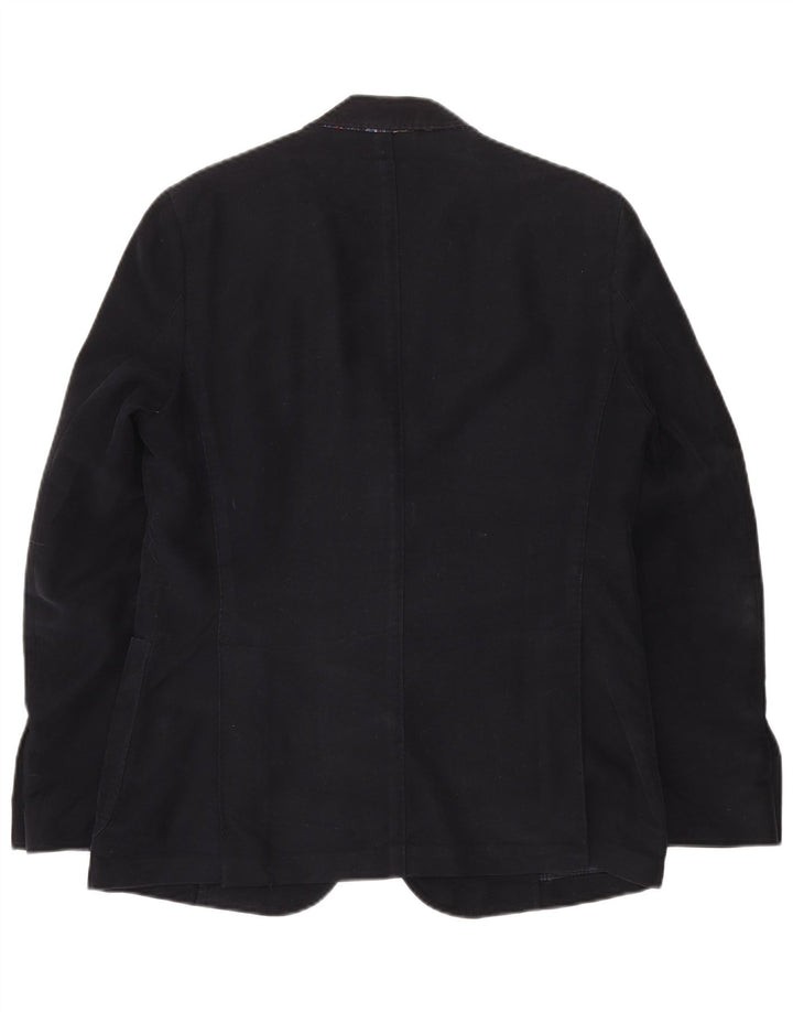 Manuel Ritz Veste blazer à 2 boutons pour homme IT 50 Large pied-de-poule bleu marine