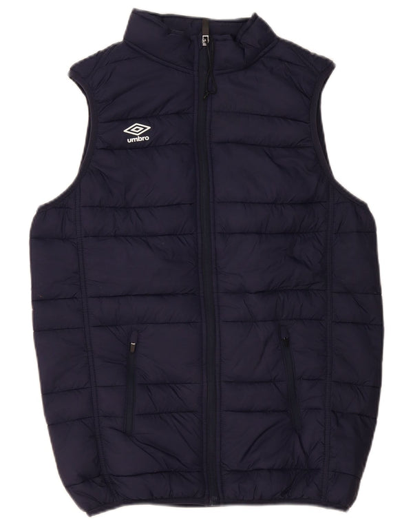 UMBRO Boys Padded Gilet 13-14 Years XL Navy Blue Nylon