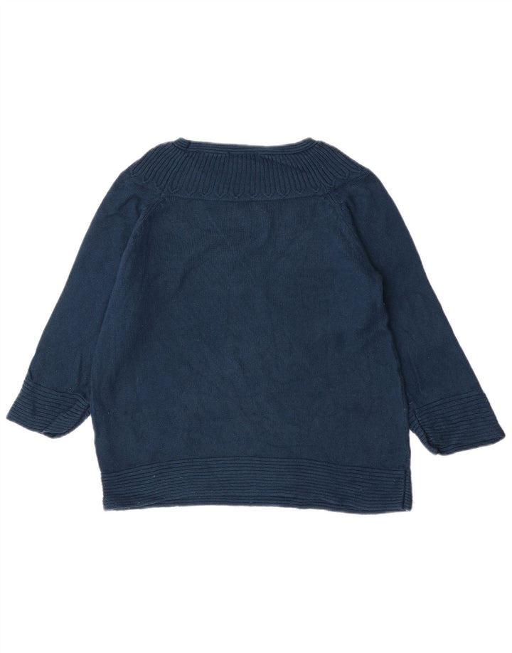 Marks & Spencer Pull col bateau pour femme UK 14 Bleu moyen