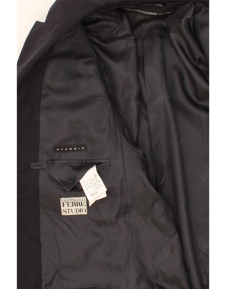 GIANFRANCO FERRE Mens 3 Button Blazer Jacket IT 52 XL Black Virgin Wool Vintage Gianfranco Ferre and Second-Hand Gianfranco Ferre from Messina Hembry 