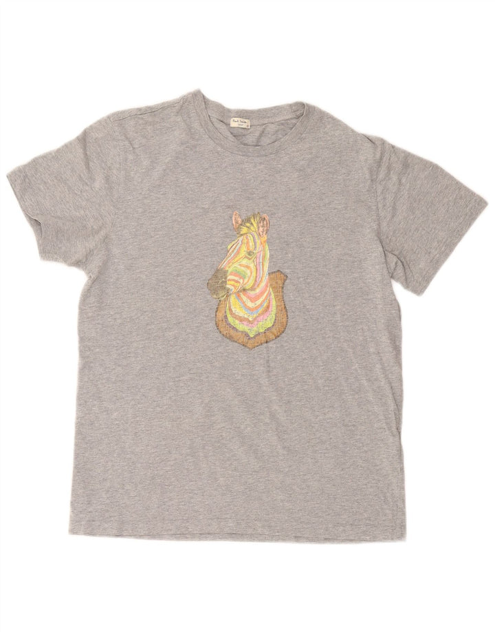 PAUL SMITH T-Shirt Graphique Homme Petit Gris Imprimé Animal Coton