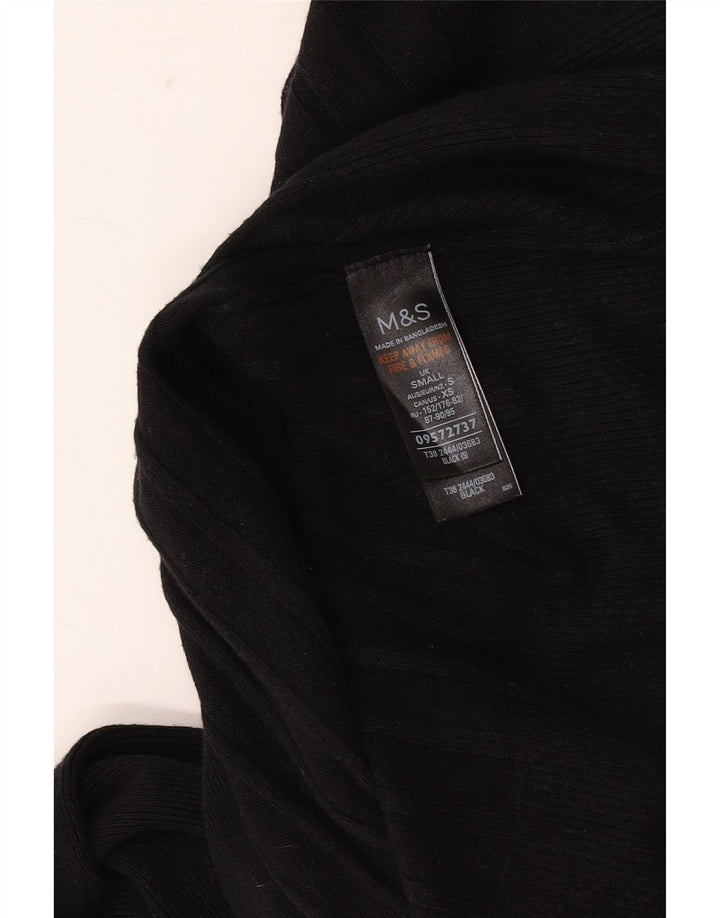 Marks & Spencer Pull cardigan ouvert pour femme UK 10 Petit rayé noir