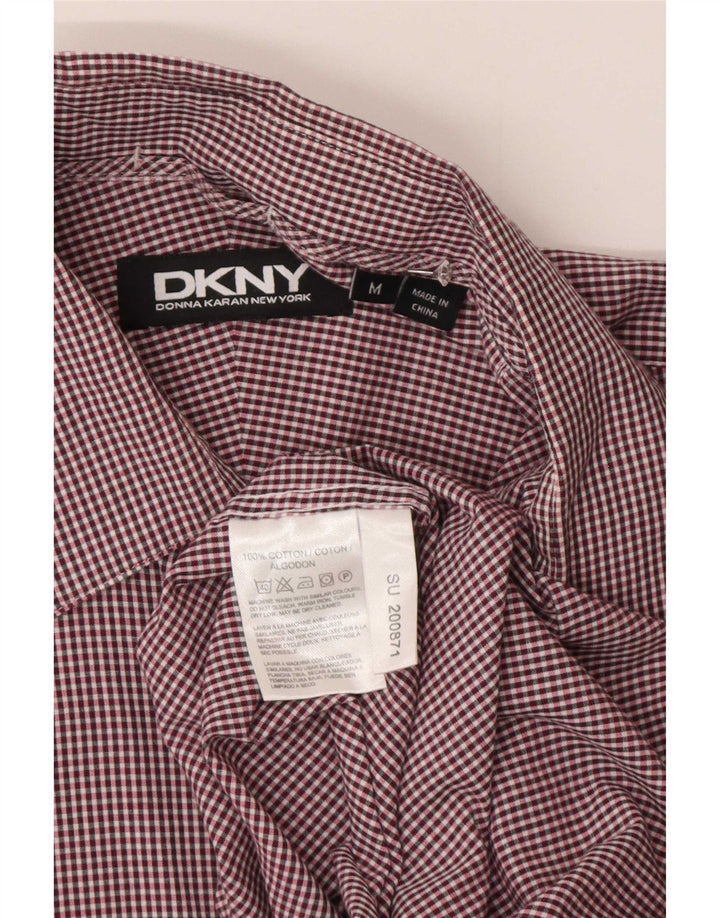 Dkny Chemise homme en coton vichy bordeaux moyen