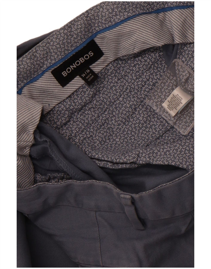 BONOBOS Pantalon de Costume Slim Homme W34 L36 Bleu Coton
