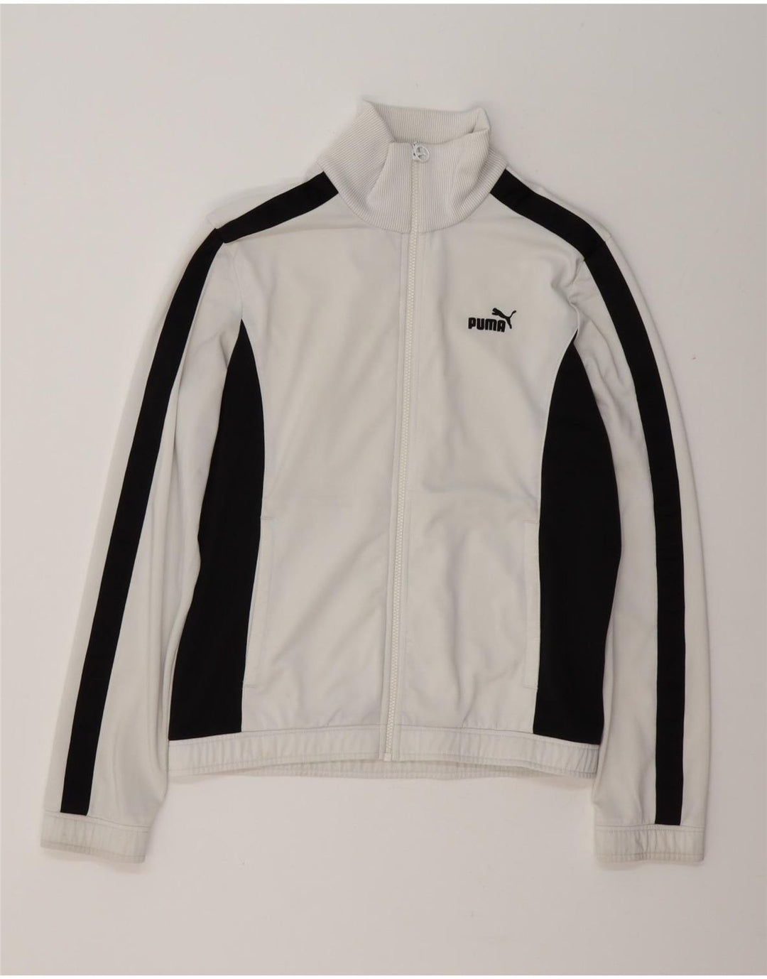 Puma Veste de Survêtement Homme Blanc Moyen Polyester Colorblock